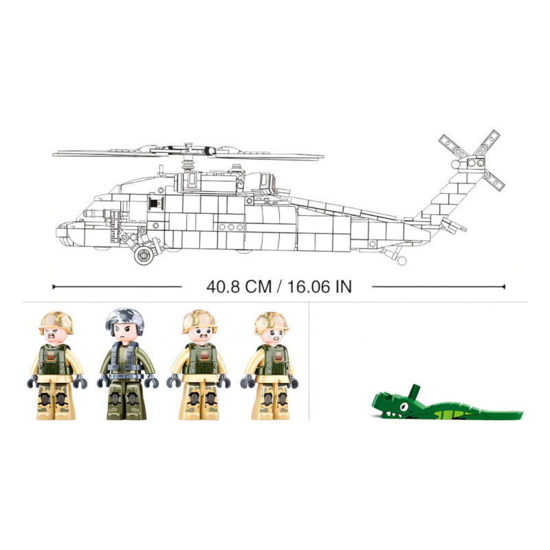 Sluban Model Bricks Zdravotnický vrtulník UH-60 Black Hawk