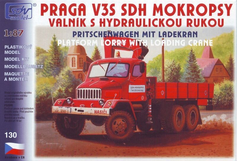 SDV Praga V3S s hydraulickou rukou SDH Mokropsy 1:87
