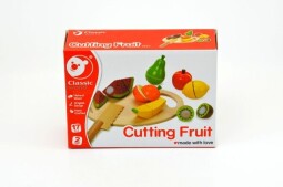 Ovoce krájecí s prkénkem dřevo 17ks